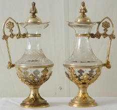 French antique solid silver gilt Gothic Chapel Set